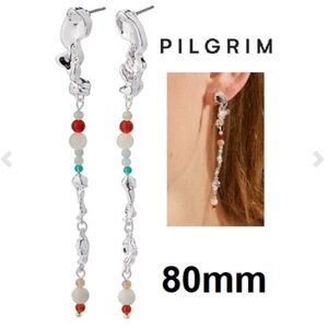PILGRIM NIYA RECYCLED DANGLE SEMI PRECIOUS STONES EARRINGS
